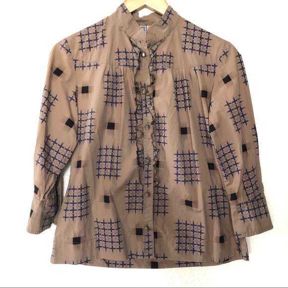 DEMA Modern Ruffle Button Down Top Size Small - Picture 11 of 11